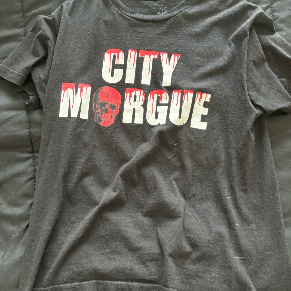 VLONE Black Tee with Red and White Print